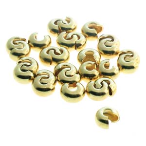 36 pcs 4mm Crimp Bead Covers, Gold Plated, fin1187a