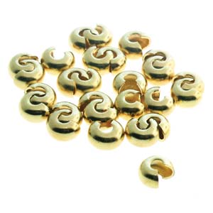 36 pcs 3mm Crimp Bead Covers, Gold Plated, fin1188a