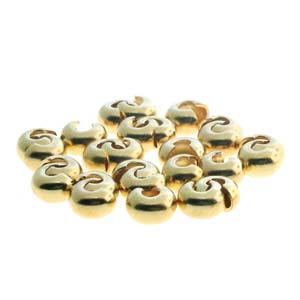36 pcs 3mm Crimp Bead Covers, Gold Plated, fin1188a