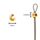 144 pcs 3mm Crimp Bead Covers, Gold Plated, fin1188b