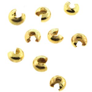 144 pcs 3mm Crimp Bead Covers, Gold Plated, fin1188b