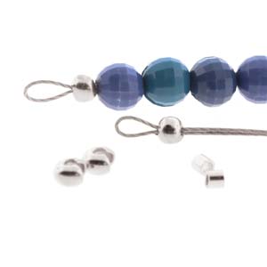 144 pcs 4mm Crimp Bead Covers, Silver Plated, fin1183b