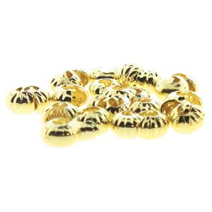 36 pcs 4mm Crimp Bead Covers, Corrugated Gold Plated, fin1186a