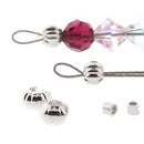 36 pcs 4mm Crimp Bead Covers, Corrugated Silver Plated, fin1182a