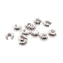 36 pcs 4mm Crimp Bead Covers, Corrugated Silver Plated, fin1182a