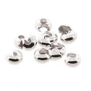 144 pcs 4mm Crimp Bead Covers, Silver Plated, fin1183b