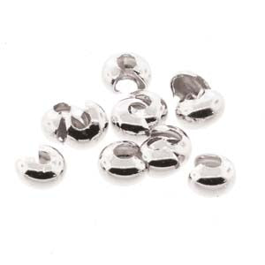 144 pcs 4mm Crimp Bead Covers, Silver Plated, fin1183b