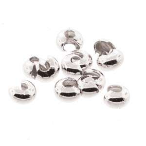 36 pcs 4mm Crimp Bead Covers, Silver Plated, fin1183a