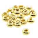 144 pcs 4mm Crimp Bead Covers, Stardust Gold Plated, fin1185b