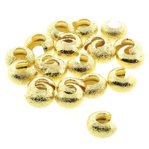 144 pcs 4mm Crimp Bead Covers, Stardust Gold Plated, fin1185b