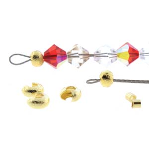 144 pcs 4mm Crimp Bead Covers, Stardust Gold Plated, fin1185b