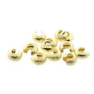 144 pcs 4mm Crimp Bead Covers, Stardust Gold Plated, fin1185b