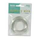 Memory Wire Bracelet Rings, 1.75" diameter, silver plate, 1 oz of wire, wir0152