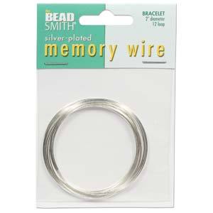 Memory Wire Bracelet Rings, 2" diameter, silver plate, 12 loops, wir0147