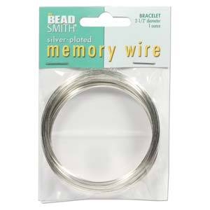 Memory Wire Bracelet Rings, 2.5" diameter, silver plate, 1 oz, wir0150