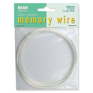Memory Wire Necklace Rings, 3.6" diameter, silver plate, 38 loops, wir0108