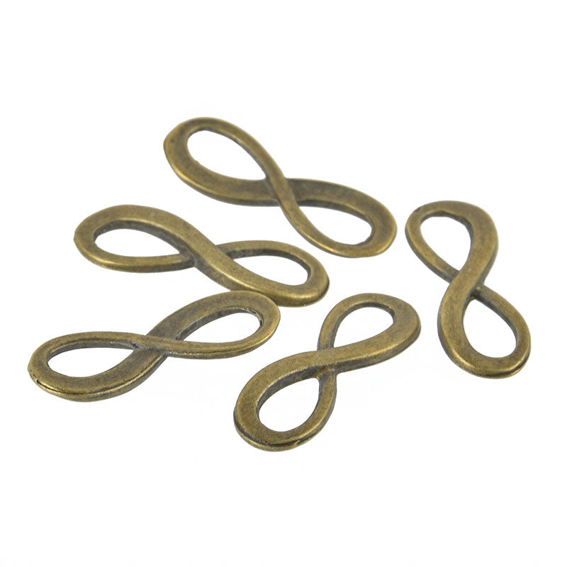 20 Antique Bronze Tone Metal INFINITY SYMBOL Charm Connectors  23x8mm   Chb0190