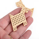 4 Cross Stitch WOOD BLANK Shapes, DOG 2" long, make your own embroidery charm pendant, Cho0221
