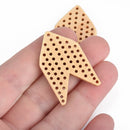 4 Cross Stitch WOOD Black Shapes, ARROW CHEVRON 1-3/4" long, make your own embroidery charm pendant, Cho0222