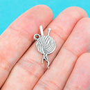 10 Silver Metal KNITTING CHARMS or Pendants, yarn and knitting needles chs0215