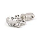 1 Large Pendant, CLEAR AB Rhinestone Paw Print on Silver Metal, magnetic clasp bail, removeable . chs1698