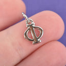 4 PHI Greek Letter Silver Plated Charms Sorority Charms 1/2" chs3024
