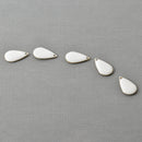5 WHITE Enamel Teardrop Charms, double sided, 21x13mm, chs3334