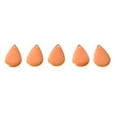 5 ORANGE Enamel Teardrop Charms, double sided, 21x13mm, chs3336