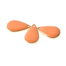 5 ORANGE Enamel Teardrop Charms, double sided, 21x13mm, chs3336