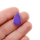 5 PURPLE Enamel Teardrop Charms, double sided, 21x13mm, chs3337