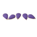 5 PURPLE Enamel Teardrop Charms, double sided, 21x13mm, chs3337