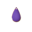 5 PURPLE Enamel Teardrop Charms, double sided, 21x13mm, chs3337