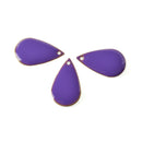 5 PURPLE Enamel Teardrop Charms, double sided, 21x13mm, chs3337