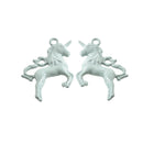 5 UNICORN Charms, PALLADIUM BLUE Enamel, Fairy Tale Charms, Animal Charms, 36x28mm, chs3351