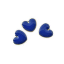 5 BLUE Enamel Heart Charms, double sided, 15x14mm, chs3359