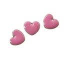 5 PINK Enamel Heart Charms, double sided, 15x14mm, chs3360