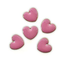 5 PINK Enamel Heart Charms, double sided, 15x14mm, chs3360