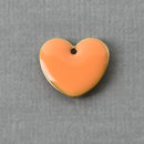 5 ORANGE Enamel Heart Charms, double sided, 15x14mm, chs3362
