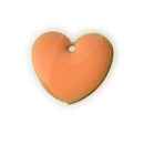 5 ORANGE Enamel Heart Charms, double sided, 15x14mm, chs3362