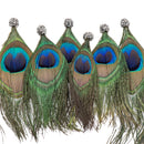 natural peacock feather charm