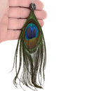 natural peacock feather charm