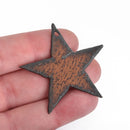 1 LARGE Rustic Metal STAR Charm Pendant 1-3/4" chs4063