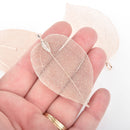 2 Real Leaf Charms ROSE GOLD 2.5" to 3" long chs4538