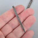 1 Black Spike Charm Pendant, Micro Pave Cubic Zirconia Crystals, Rhinestone with Gunmetal Brass 2-1/4", chs5110