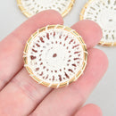 5 Lace Charms WHITE CREAM Crochet Thread Connector Links Boho charms 33mm chs5315