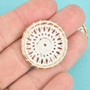 5 Lace Charms WHITE Crochet Thread Connector Links Boho Dream Catcher charms 30mm chs5367