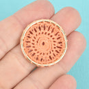 5 Lace Charms PEACH Crochet Thread Connector Links Boho Dream Catcher charms 30mm chs5371