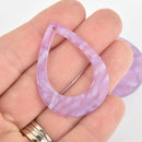 4 Acrylic Teardrop Charms LAVENDER PURPLE Terrazzo 1.75" chs5968