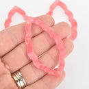 4 Acrylic Open Leaf Charms ROSE PINK Terrazzo 2.5" chs5971