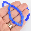 4 Acrylic Open Leaf Charms ROYAL BLUE Terrazzo 2.5" chs5972